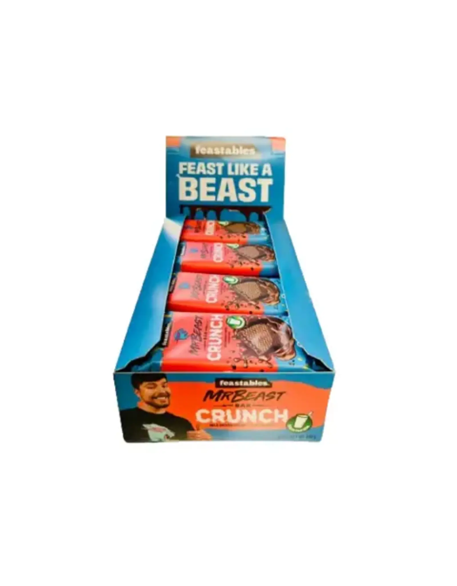 Mr Beast Feastables Chocolate Bar - Crunch Milk Chocolate With Puffed Rice - 35g