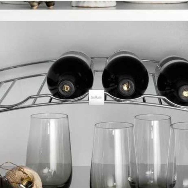 SieMatic MultiMatic Flessenrek voor 6 flessen chroom, diepte 38cm. Voor kastbreedte 60cm.