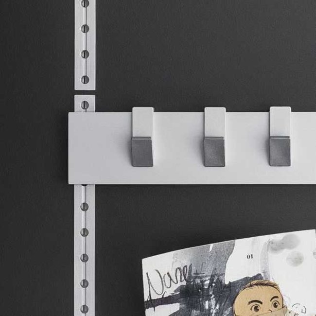 SieMatic MultiMatic hakenlijst aluminium, 37 cm breed