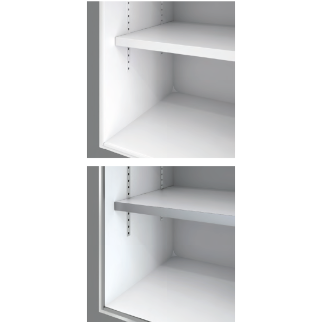 SieMatic Fluisterzacht dempingsprofiel rechthoekig.  breedte 5,5mm; dikte 4mm; Voor SieMatic  kasten vanaf 1989: corpusvoorzijde in wit of donkergrijs, per meter.