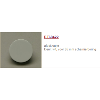SieMatic Afdekdop wit kunststof voor boring rond 35mm