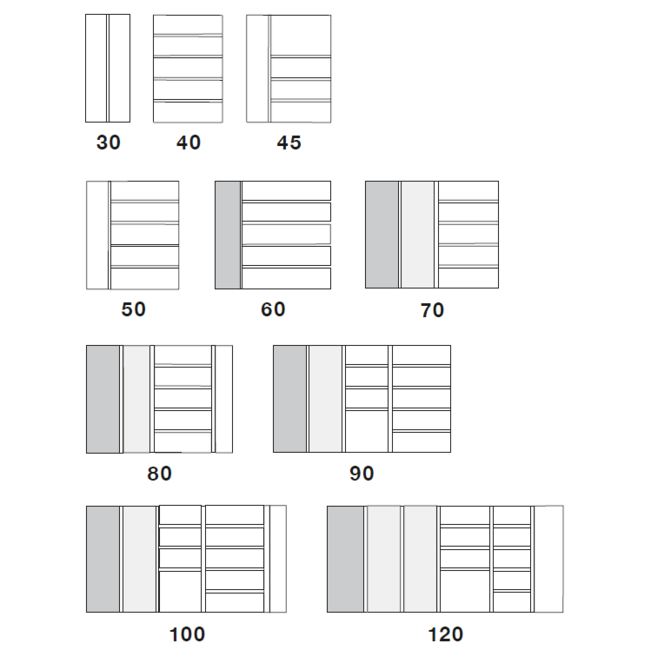 SieMatic Bestekinzetten in  hout, kleur blank eiken . Passend in keukens vanaf 2014.   let op: Breedtemaat is kastbreedte, dus  buitenmaat van de kast