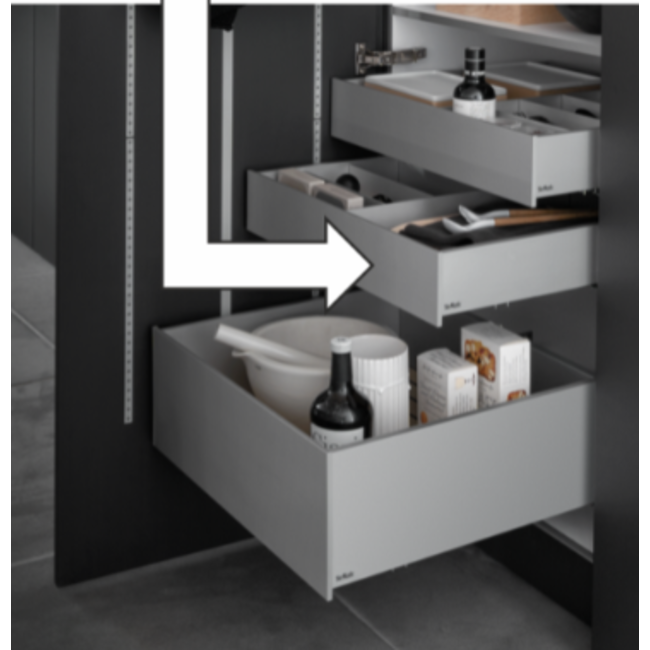 SieMatic Binnenlade IZ60, randhoogte 20cm  voor kastbreedte 60cm, diepte 50cm, incl. ladegeleiders.