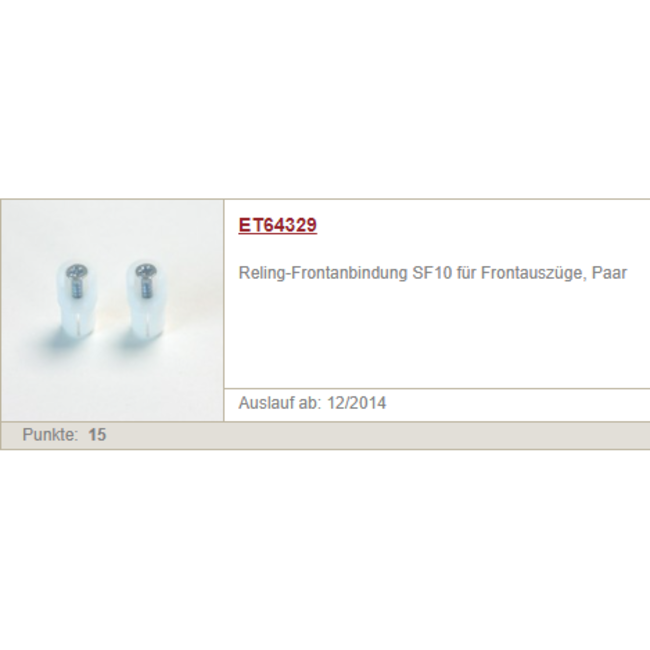 SieMatic frontadapterset voor reling SF10 korflade, set van 2 stuks