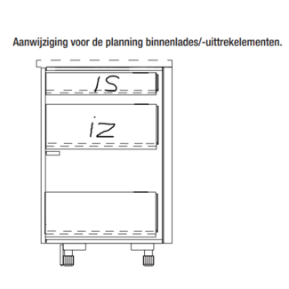 SieMatic Binnenlade, diepte 50cm, incl. ladegeleiders.