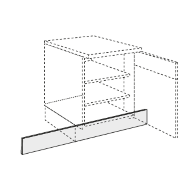 SieMatic Plint, kunststof sterlinggrijs  13mm dik, 3010 x 100mm, vlg offerte 871224