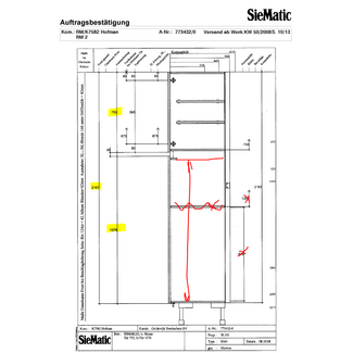 SieMatic corpus H=2162mm,B-600mm volgens offerte 20000135