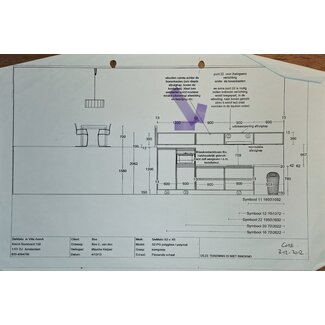 SieMatic plaatmateriaal  vlgs offerte  A853355, kleur lotuswitmat 1107, maat 2200x475x13mm