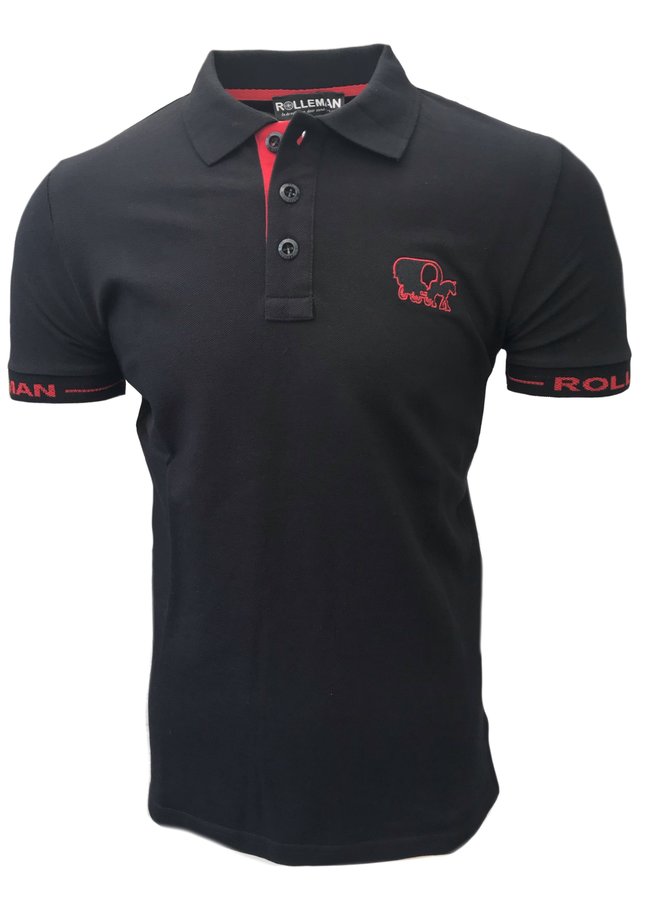 Polo Manfri Basic (black-red) ROLLEMAN