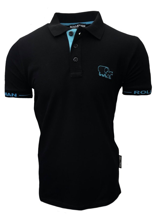 Polo Manfri Basic (schwarz-Turquoise) ROLLEMAN