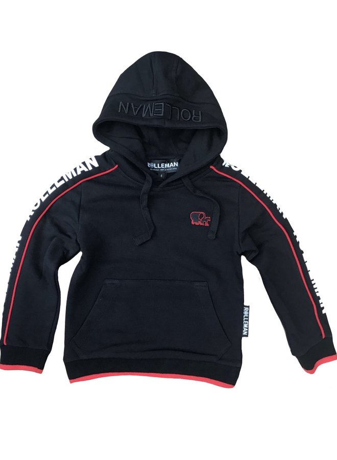 Kids hoodie Pino (schwarz / rot)