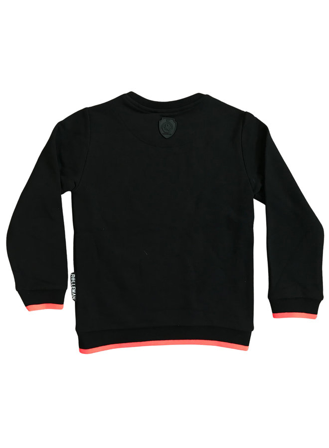 Kids sweater Tjabo  (black/ flaming orange)