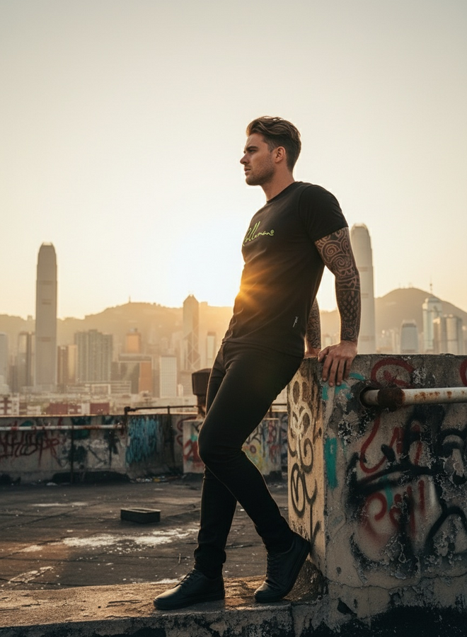 Dario (zwart-neon geel)