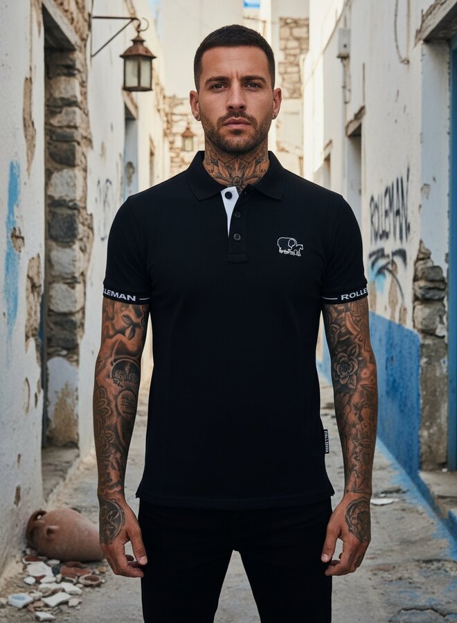 Polo Manfri Basic (black-white) ROLLEMAN