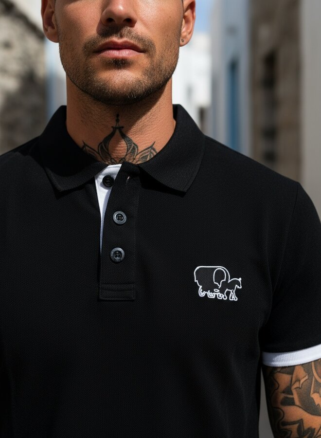 Polo Manfri Basic (black and white)