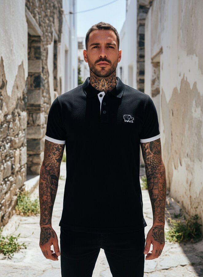 Polo Manfri Basic (black and white)