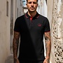 Polo Manfri Basic (black-red)