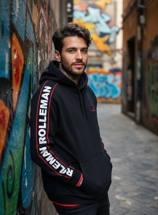 Hoodie Pino (schwarz-rot)