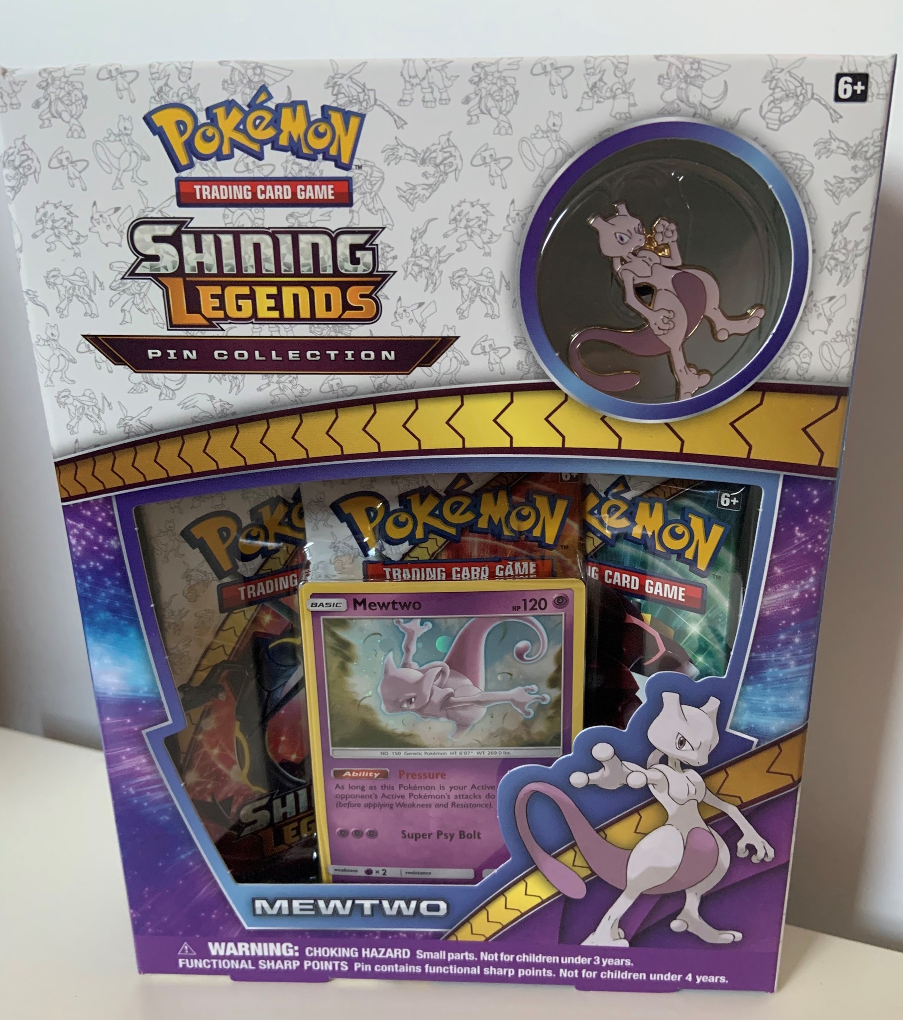 2017 Pokemon TCG Shining Legends Pin Collection Mewtwo - US