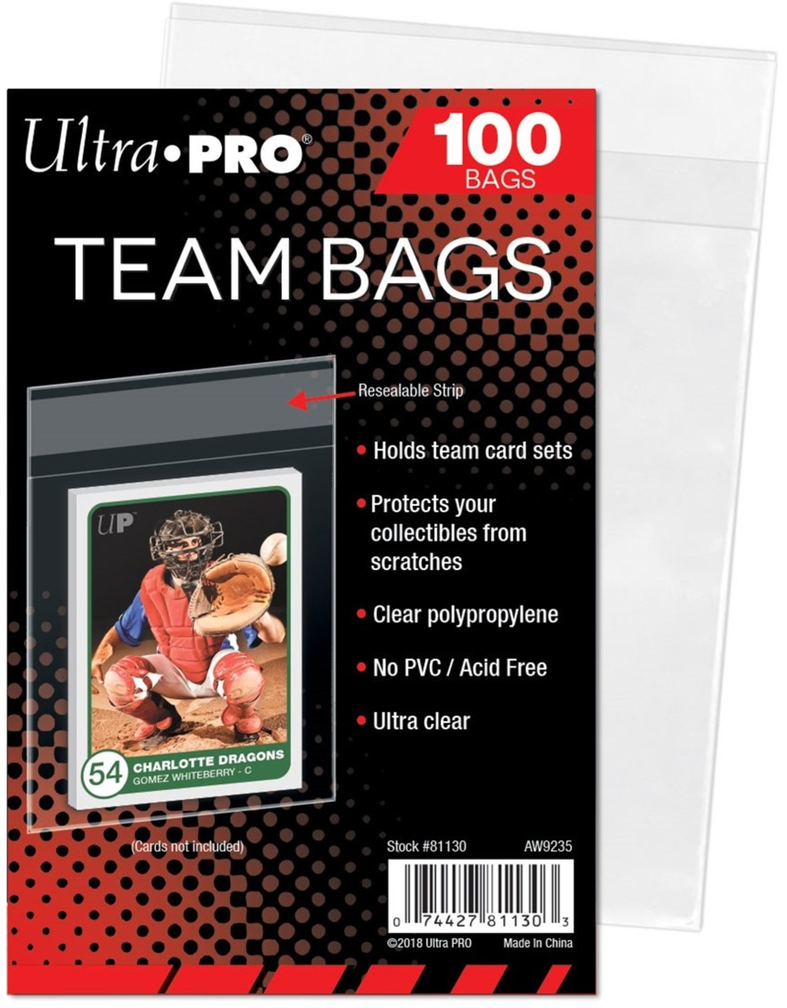 Ultra Pro Ultra Pro Resealable Team Bag (100 Sleeves)