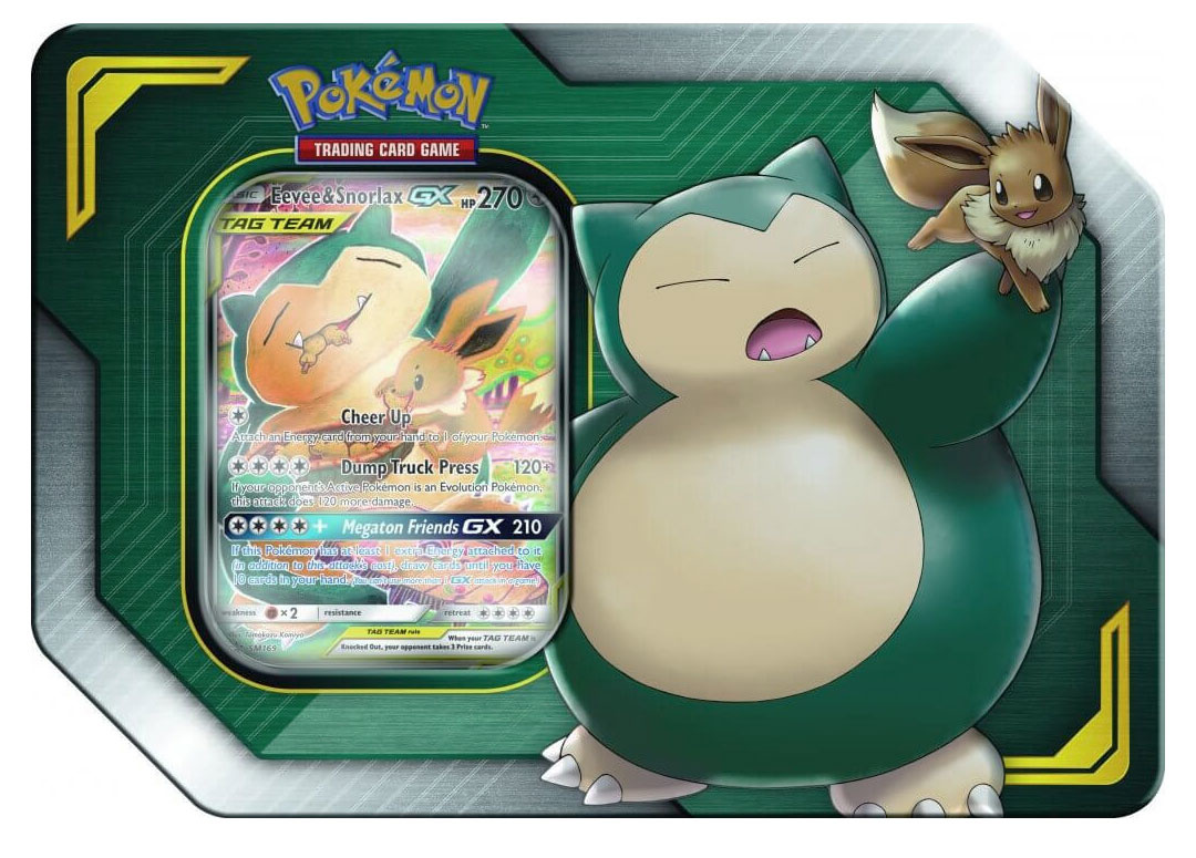 Eevee Snorlax Gx Team Tin Legendarycards Eu
