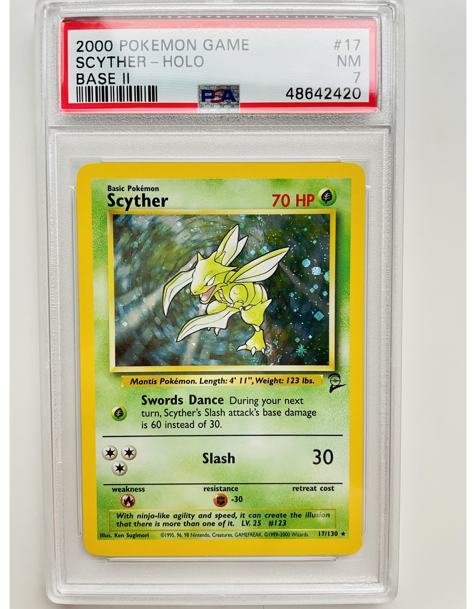 Scyther Holo Base Set 2 PSA 7