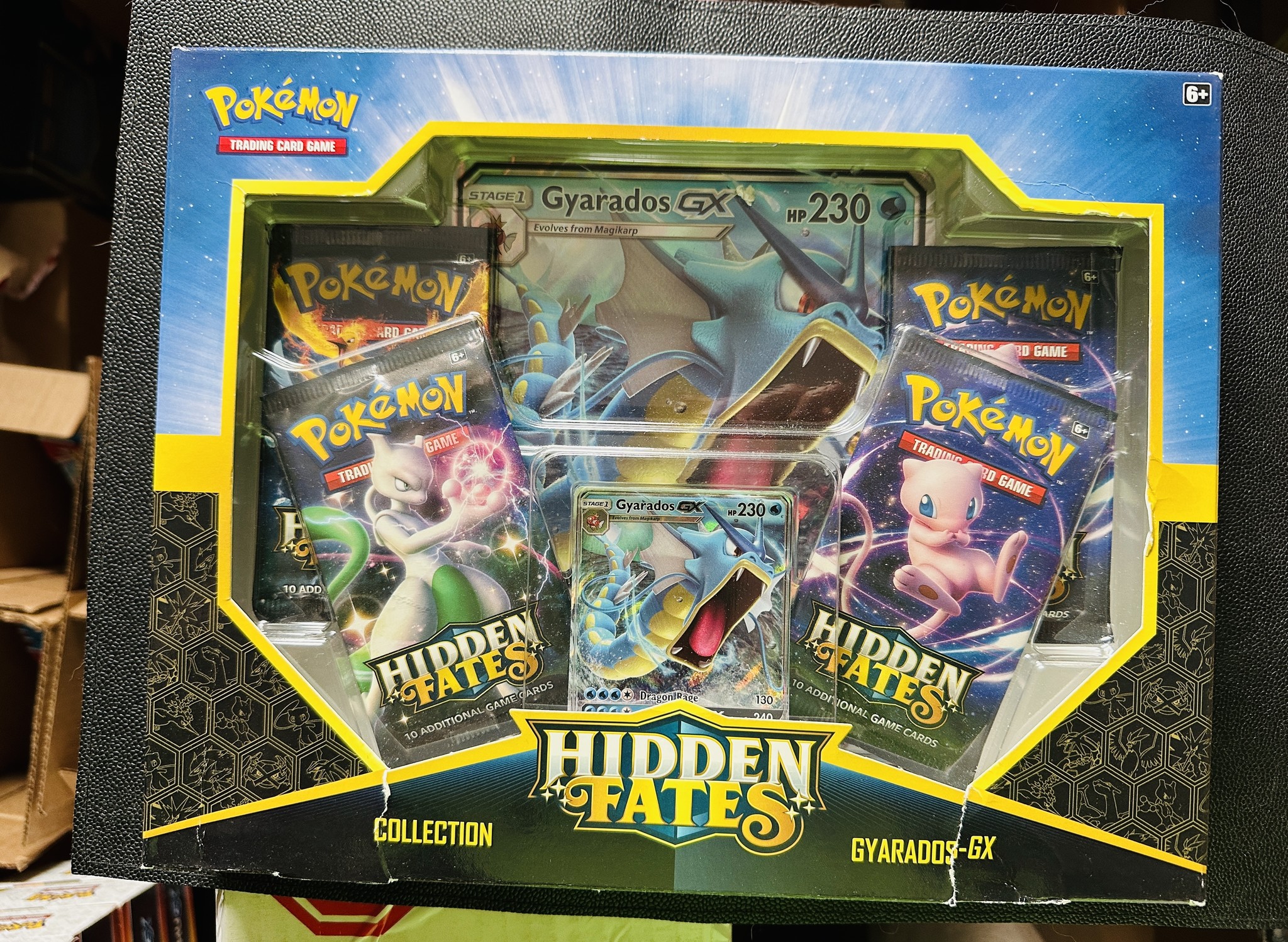 DAMAGED Hidden Fates Collection box Gyarados GX USA VERSION ...