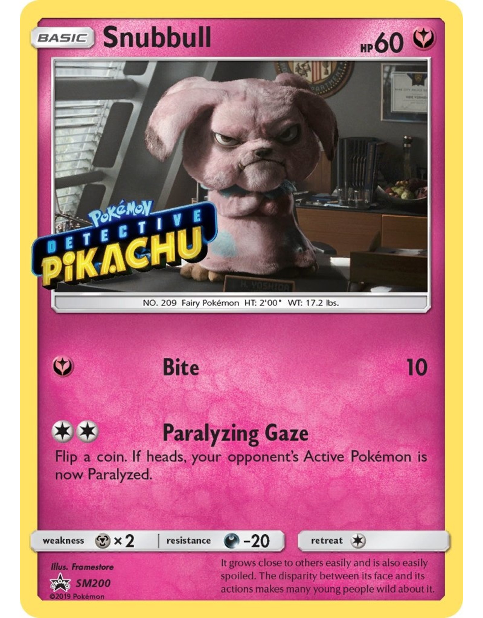 Snubbull SM200 Detective Pikachu stamp