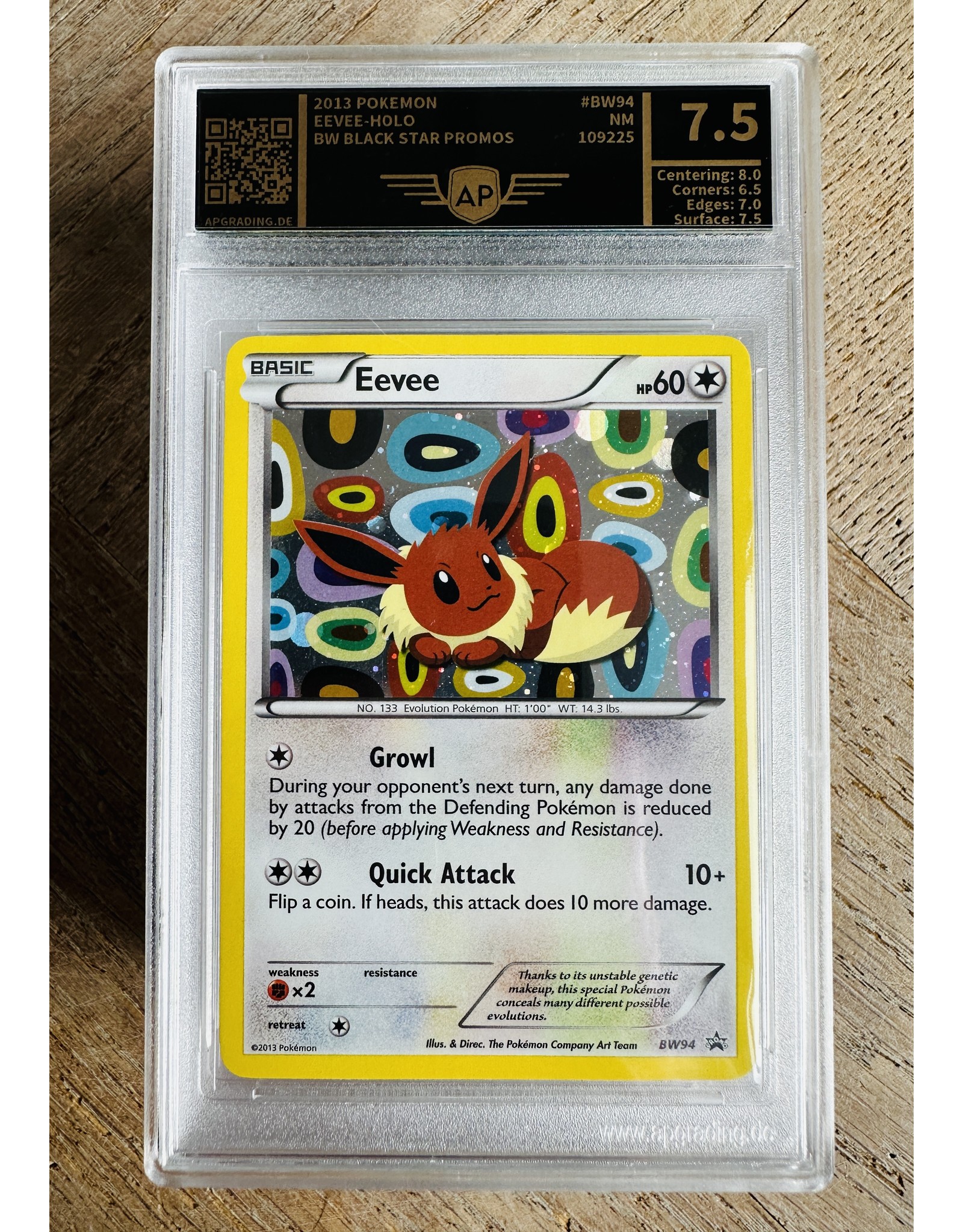 Eevee AP 7.5 Black Star Promo BW 94