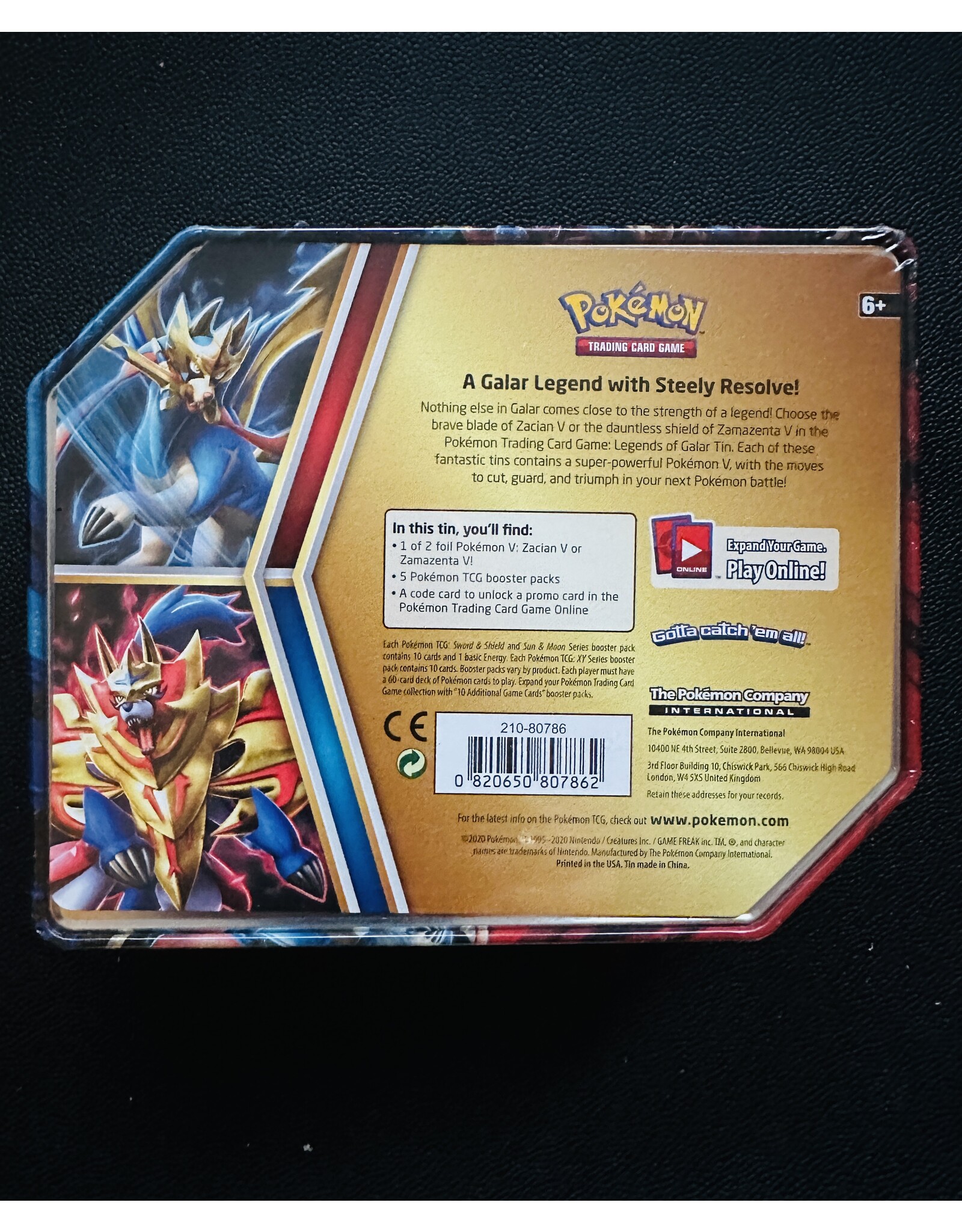 Legends of Galar Zacian Tin USA Exclusive THIN tin