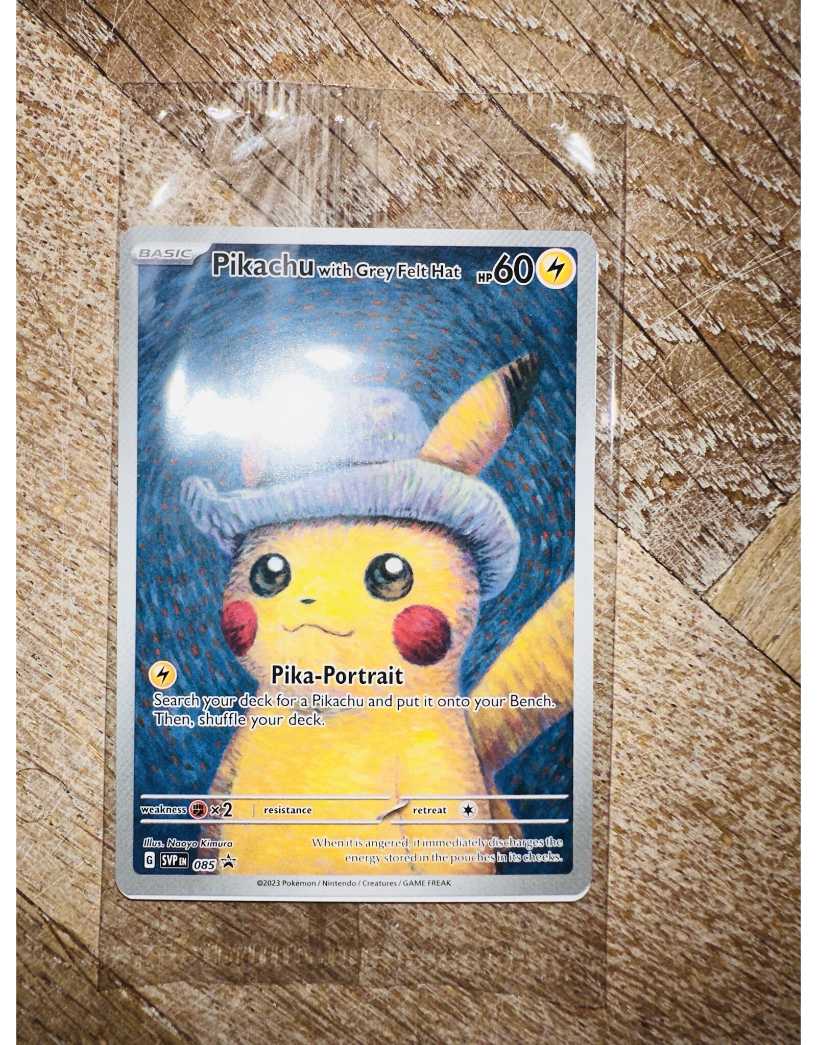 Pikachu with Grey Felt Hat SVP 085 Van Gogh promo