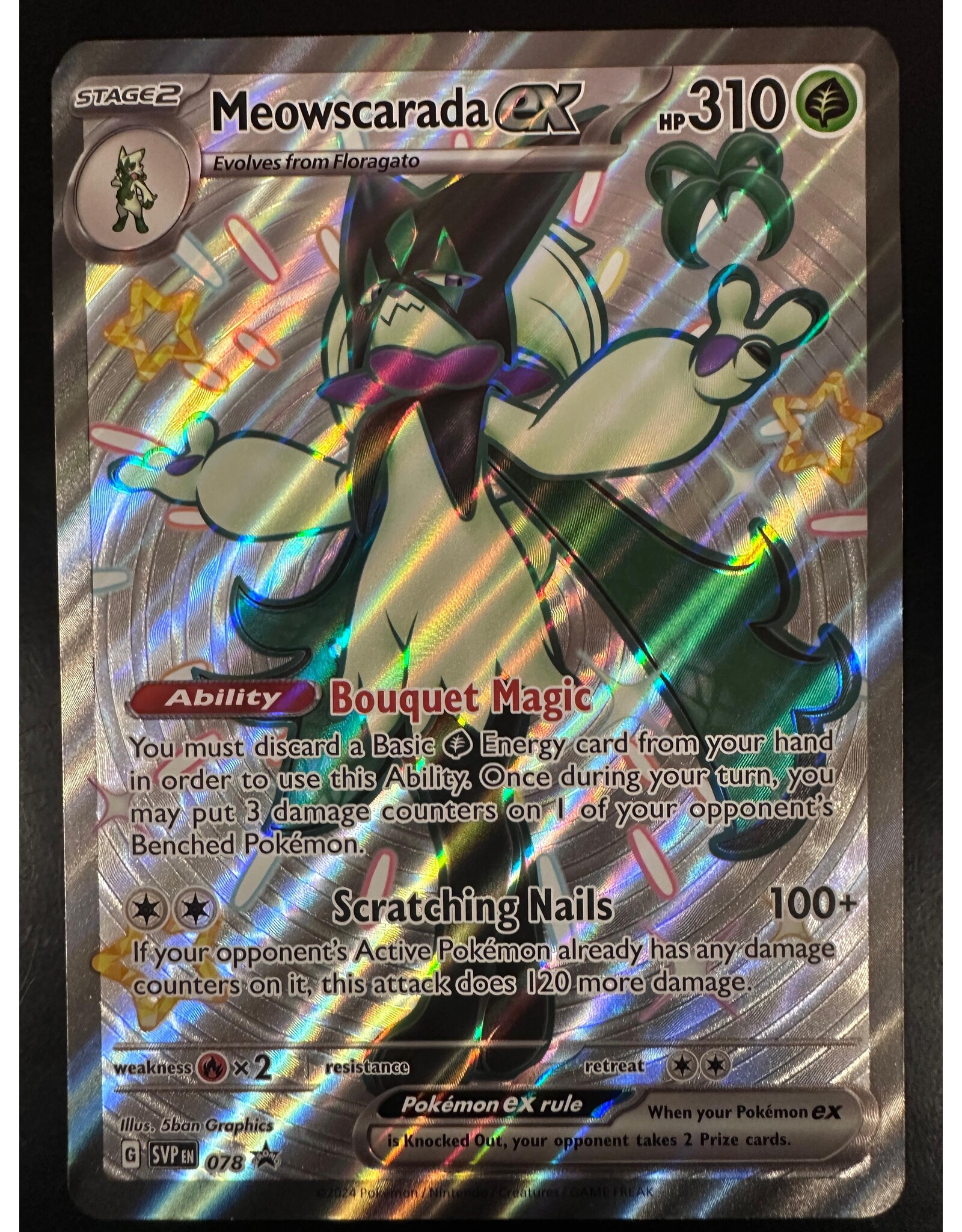JUMBO CARD Meowscarada ex SVP 078 (slightly damaged)