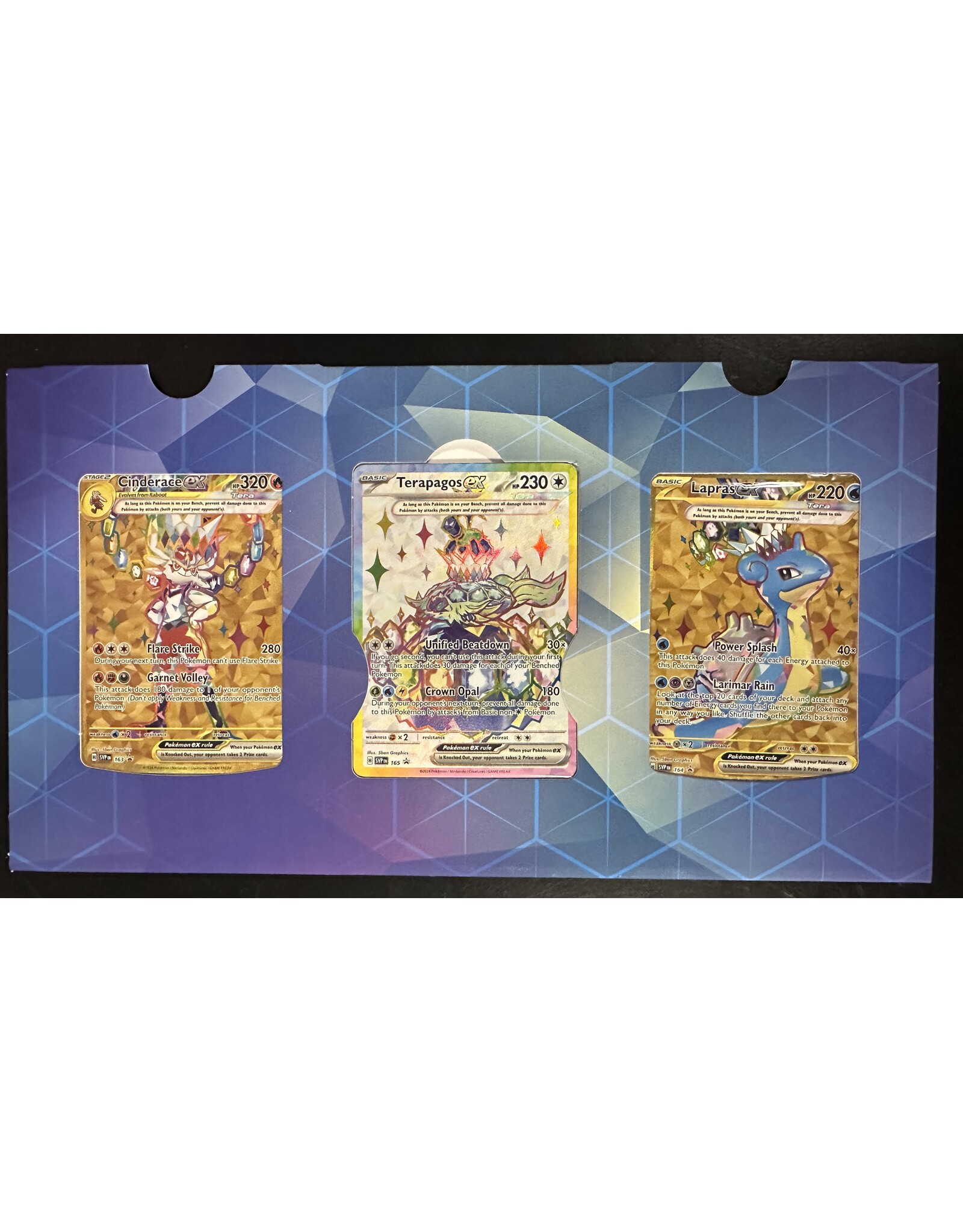 Terapagos ex Lapras ex Cinderace ex Set of promo's SVP 163-165
