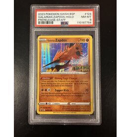 Galarian Zapdos STAFF Evolving Skies Prerelease SWSH124 PSA 8