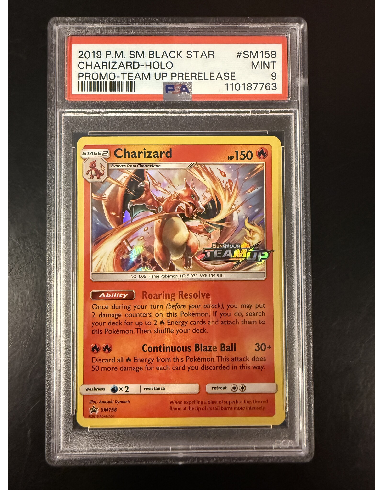 Charizard Team Up Prerelease SM158 PSA 9