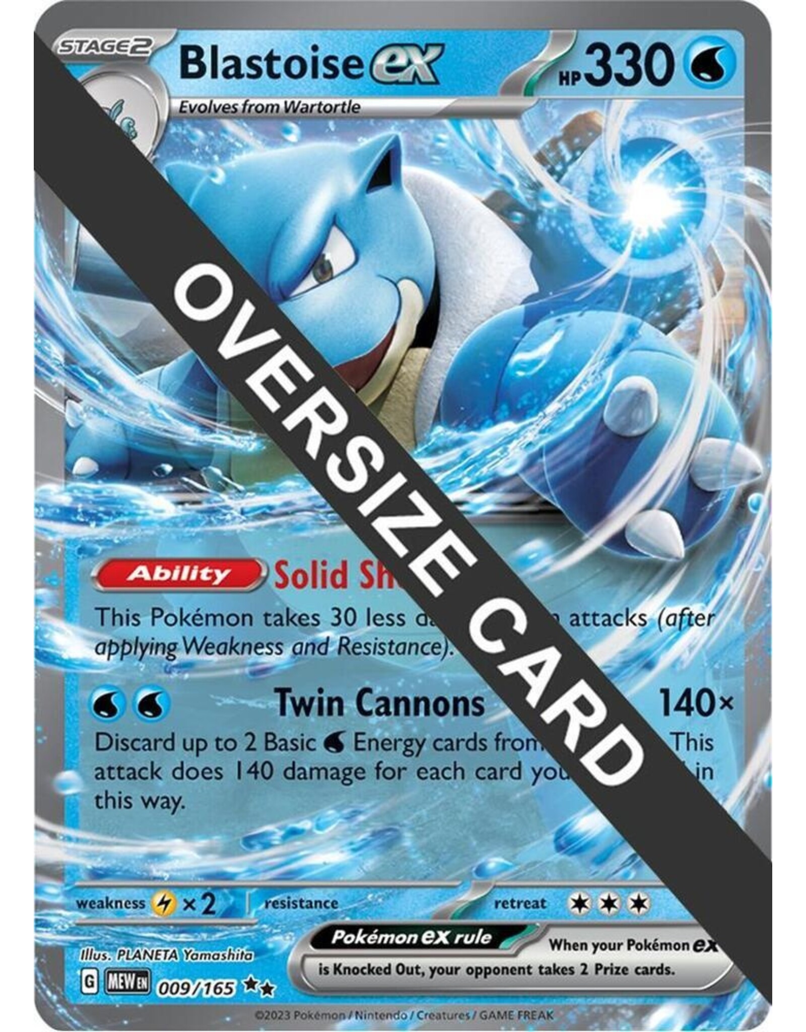 OVERSIZED JUMBO CARD Blastoise ex MEW 009