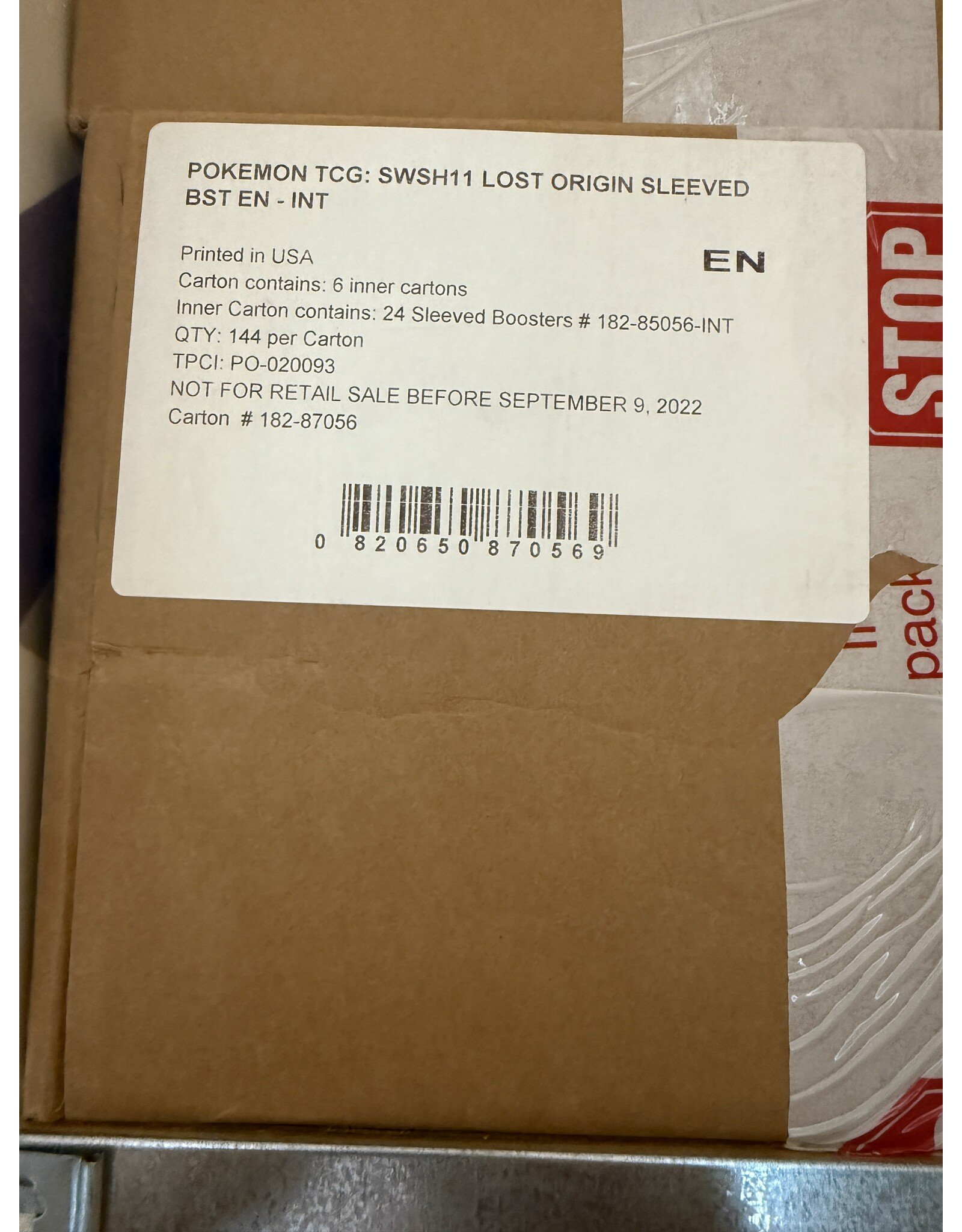Lost Origin Sleeved Booster Case (144)