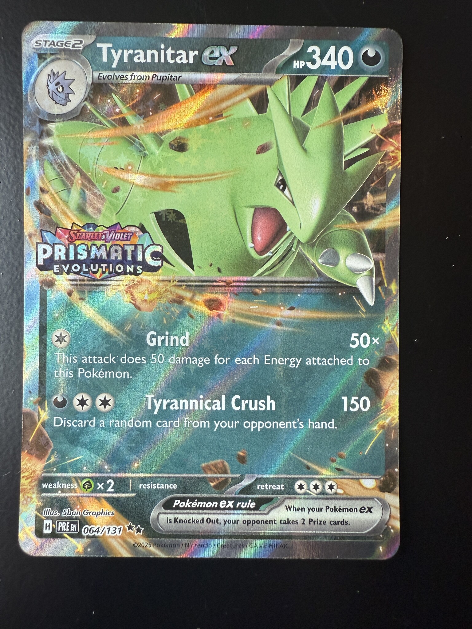 Tyranitar ex PRISMATIC EVOLUTIONS STAMP xPRE 064 - LegendaryCards.eu
