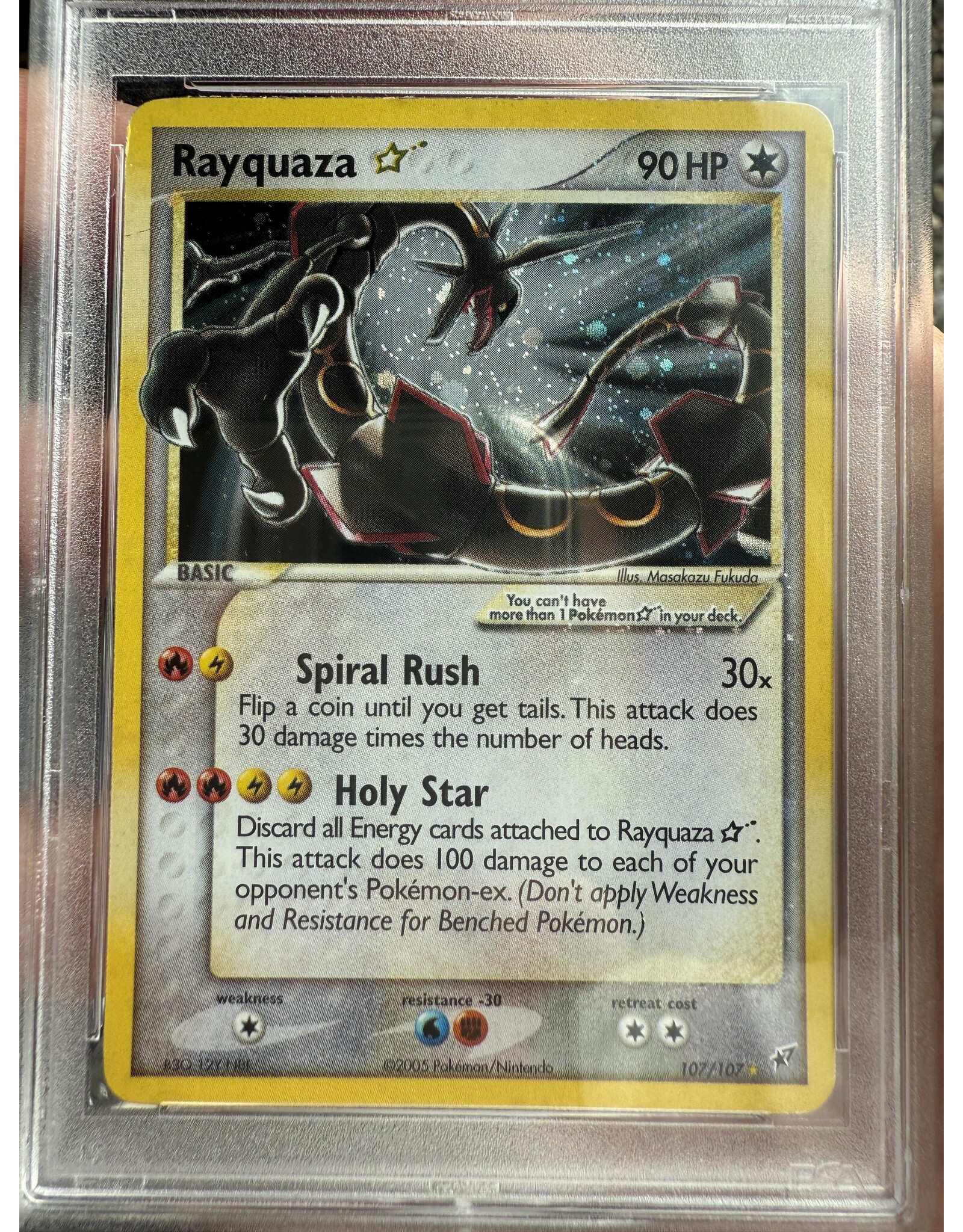 Rayquaza Gold Star 107 PSA 7