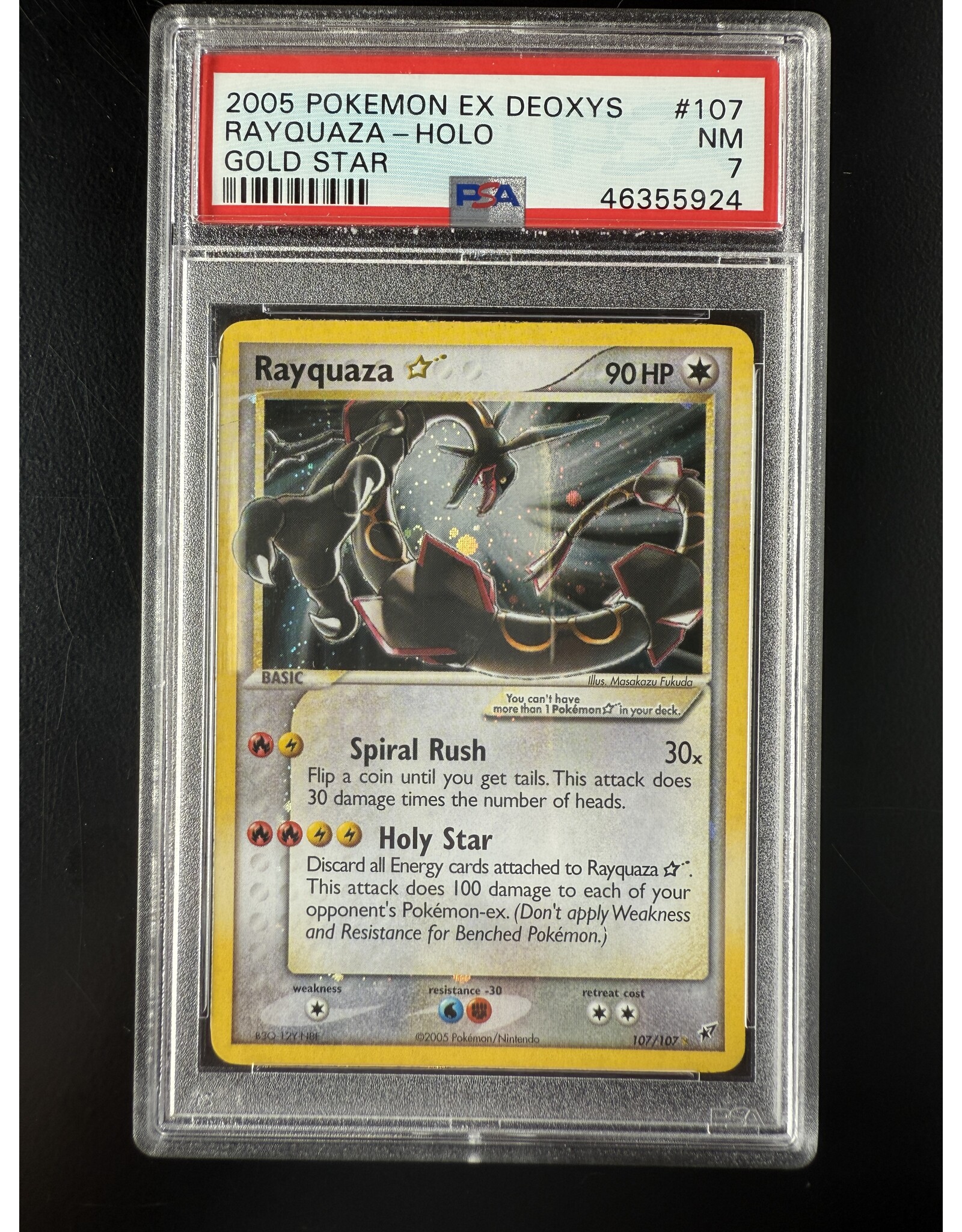 Rayquaza Gold Star 107 PSA 7