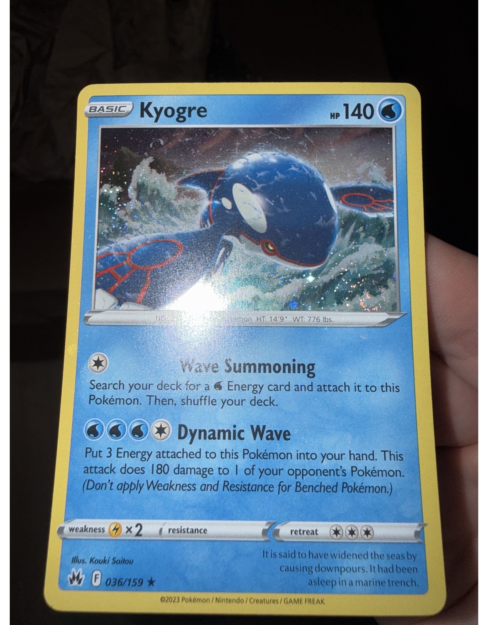 Kyogre special PIXEL holo (CRZ 036)
