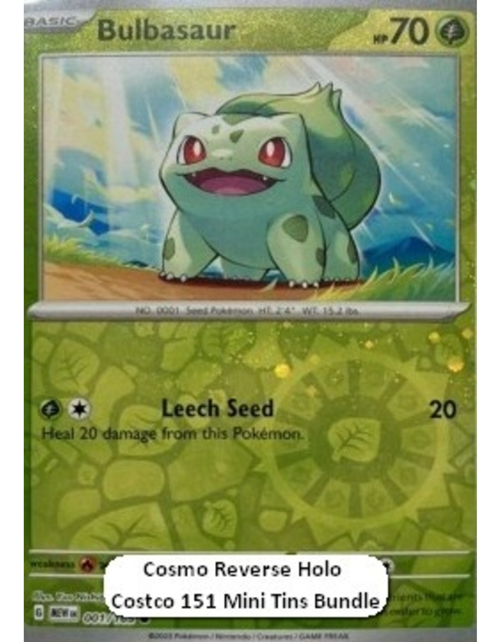 Bulbasaur Costco 151 mini tin REVERSE COSMOS HOLO (MEW 001)