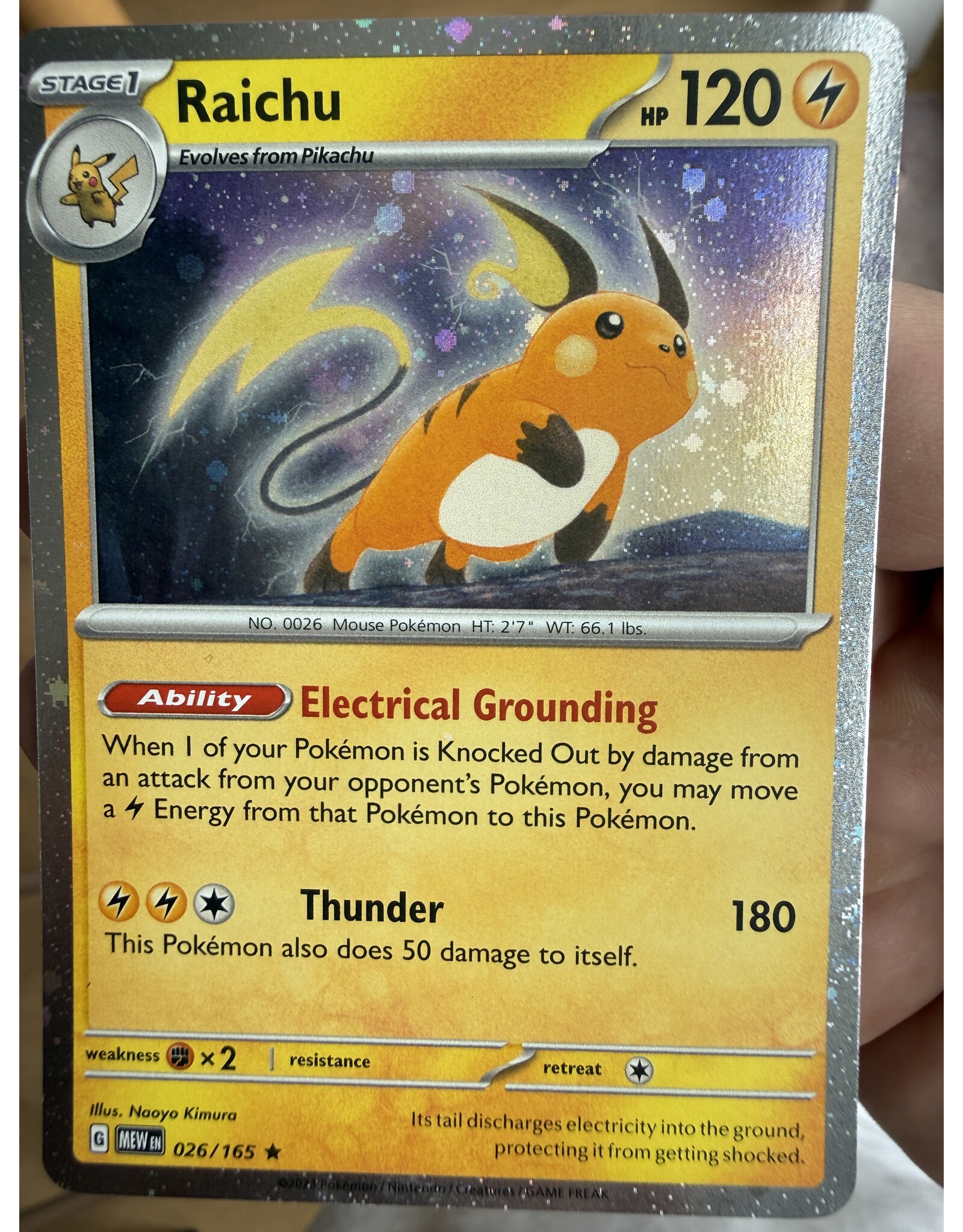 Raichu USA Exclusive Cosmos Holo MEW 026