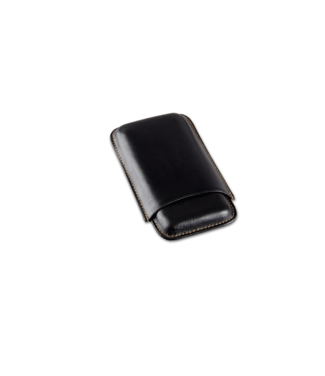 Classic Cigarrenetui 3er Leder schwarz Robusto 15 x 9 cm