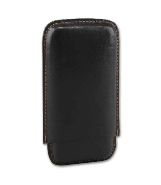 Classic Cigarrenetui 3er Leder schwarz Robusto 15 x 9 cm