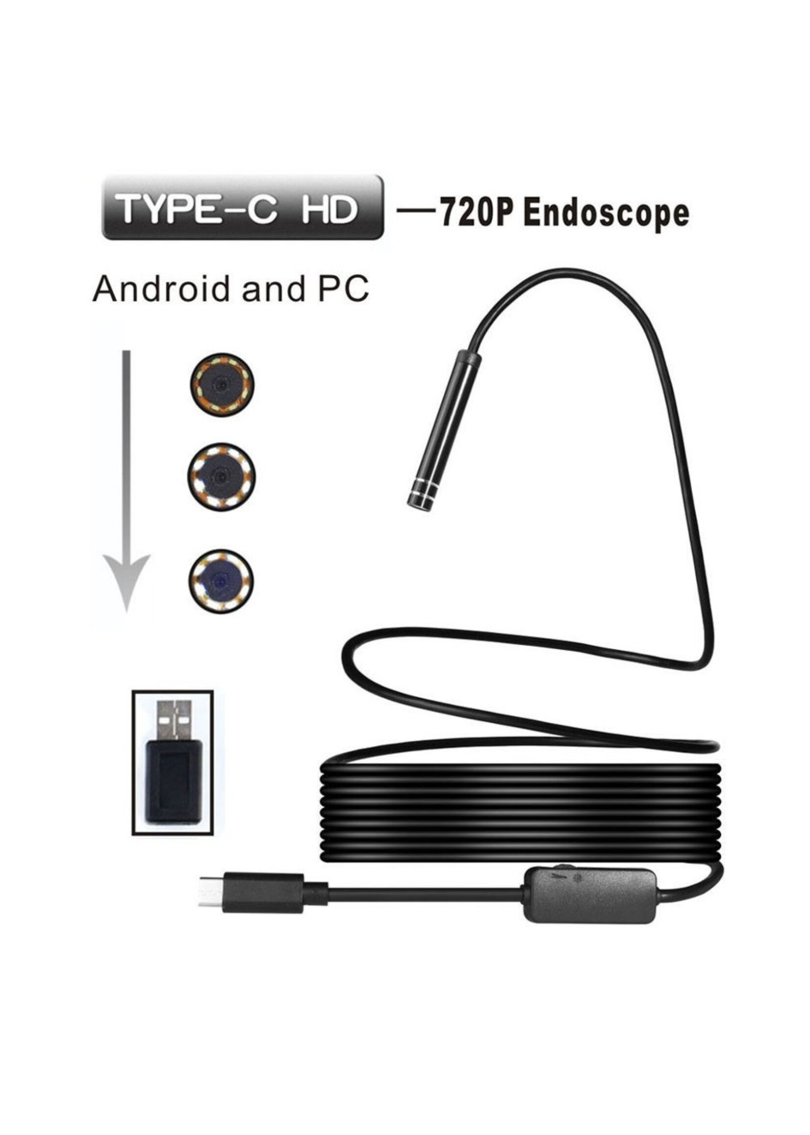 Type-C Endoscoop Voor Android Telefoon 5.5mm camera diameter