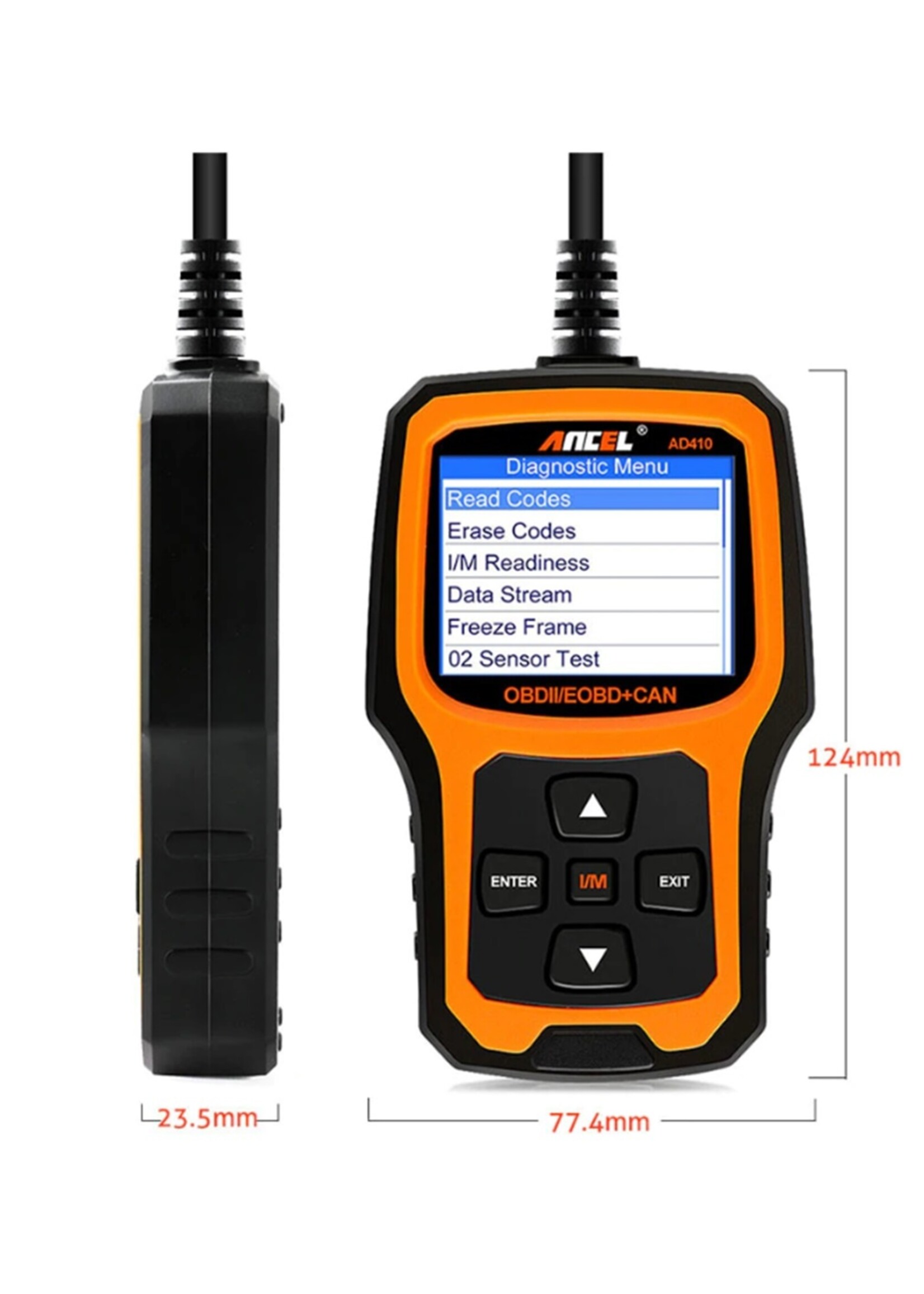 Ancel ANCEL AD410 Diagnosecomputer – OBD2 / EOBD / CAN Handscanner