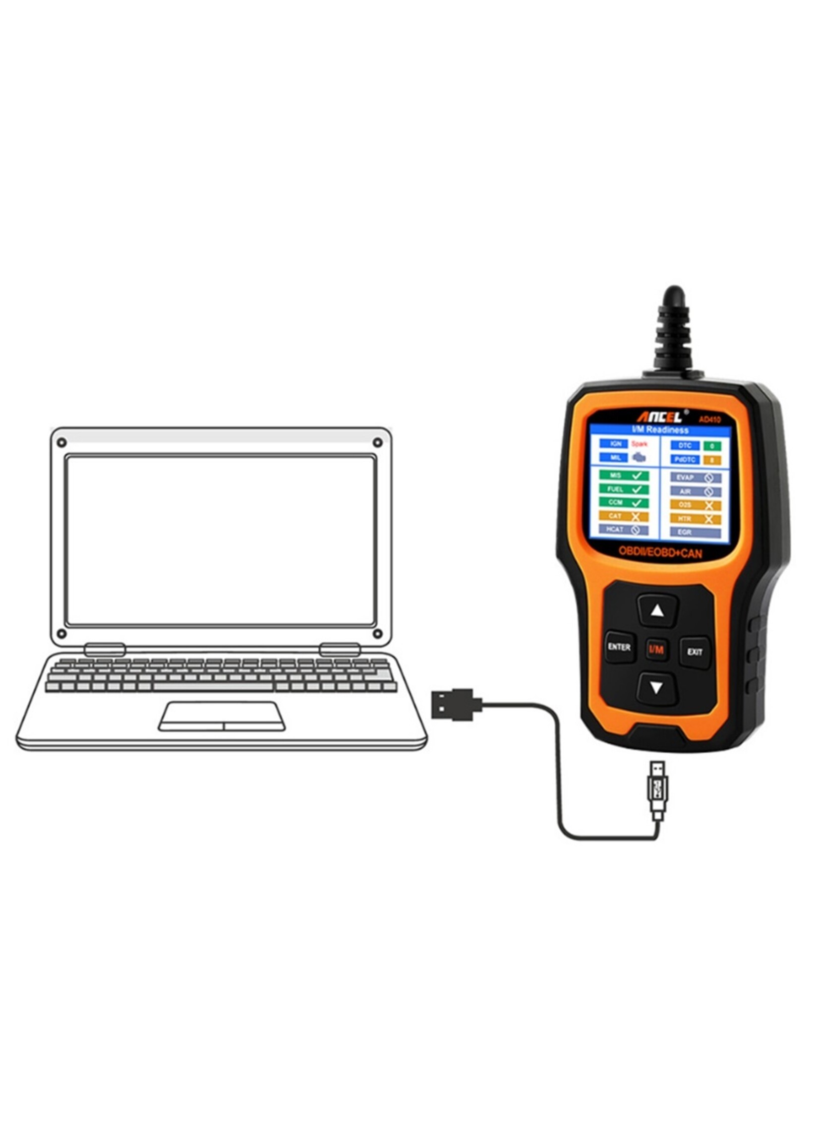 Ancel ANCEL AD410 Diagnosecomputer – OBD2 / EOBD / CAN Handscanner