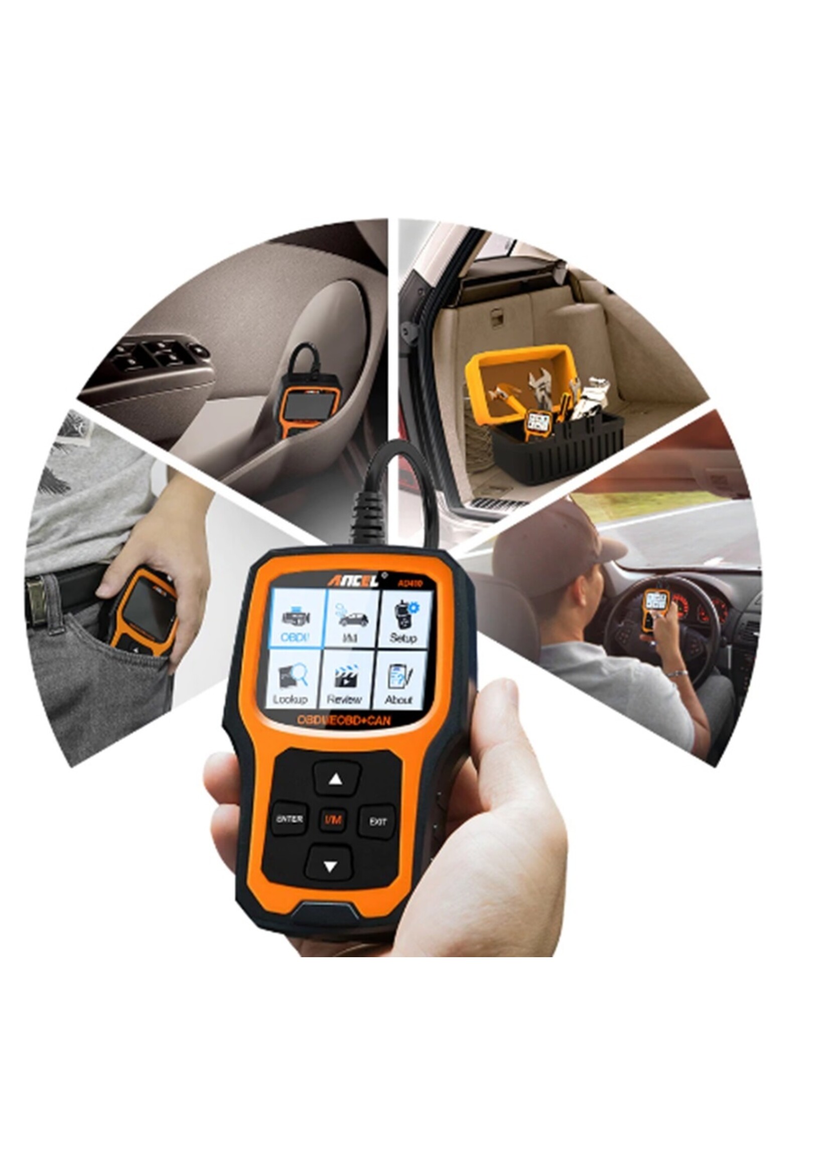 Ancel ANCEL AD410 Diagnosecomputer – OBD2 / EOBD / CAN Handscanner