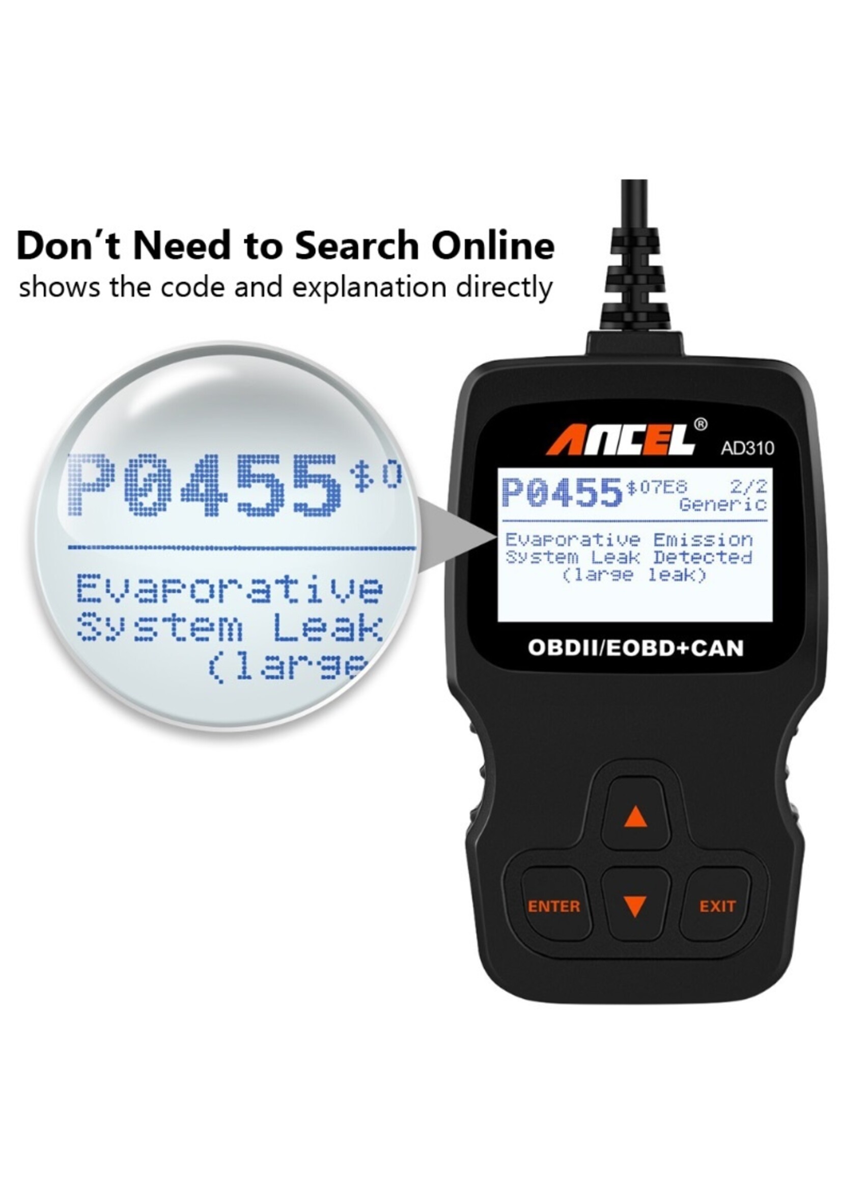 Ancel Ancel AD310 OBD2 Scanner – Auto Diagnoseapparatuur voor Motorstoringen
